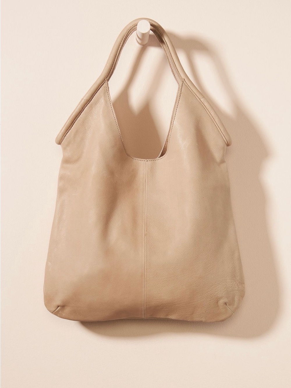 Anthropologie Isa Soft Leather Hobo Bag - sand